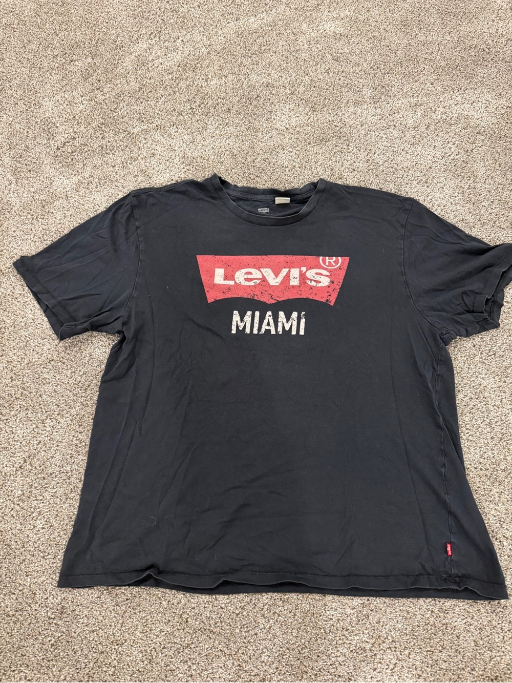 Levi's Black Tee with Red Miami Logo